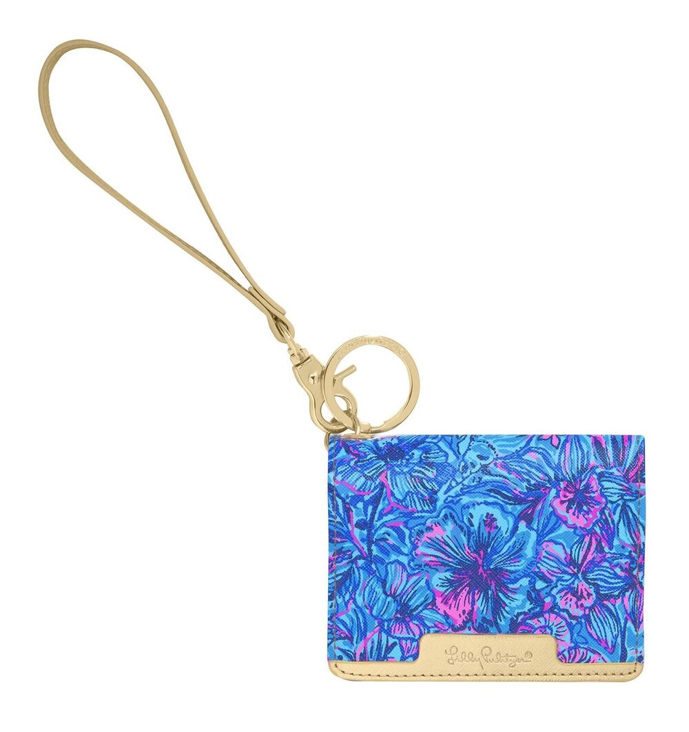 3139 Vegan Leather Snap ID Card Case, Cute Keychain Wallet, Slim Credit